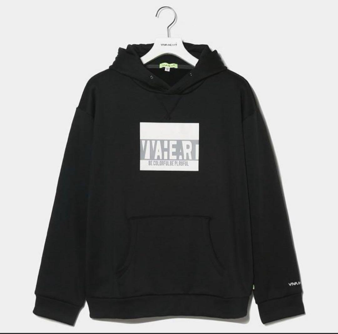 ★セール 新品 送料込★ VIVA HEARTパーカー ゴルフ 裏フリース 黒★
