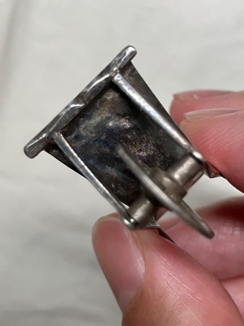 ヴィンテージ 刻印 レリーフ 剣 羊 ミニチュア シルバー 手押し車 荷車