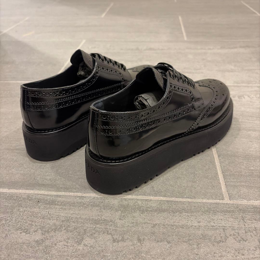 【36】PRADA ブラッシュドレザー ダービーシューズ 新品未使用