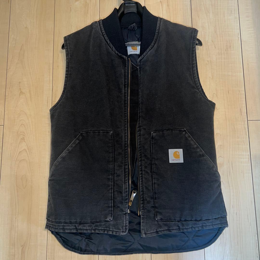 希少USA Carhartt カーハート ダックベスト Lフェードvintage