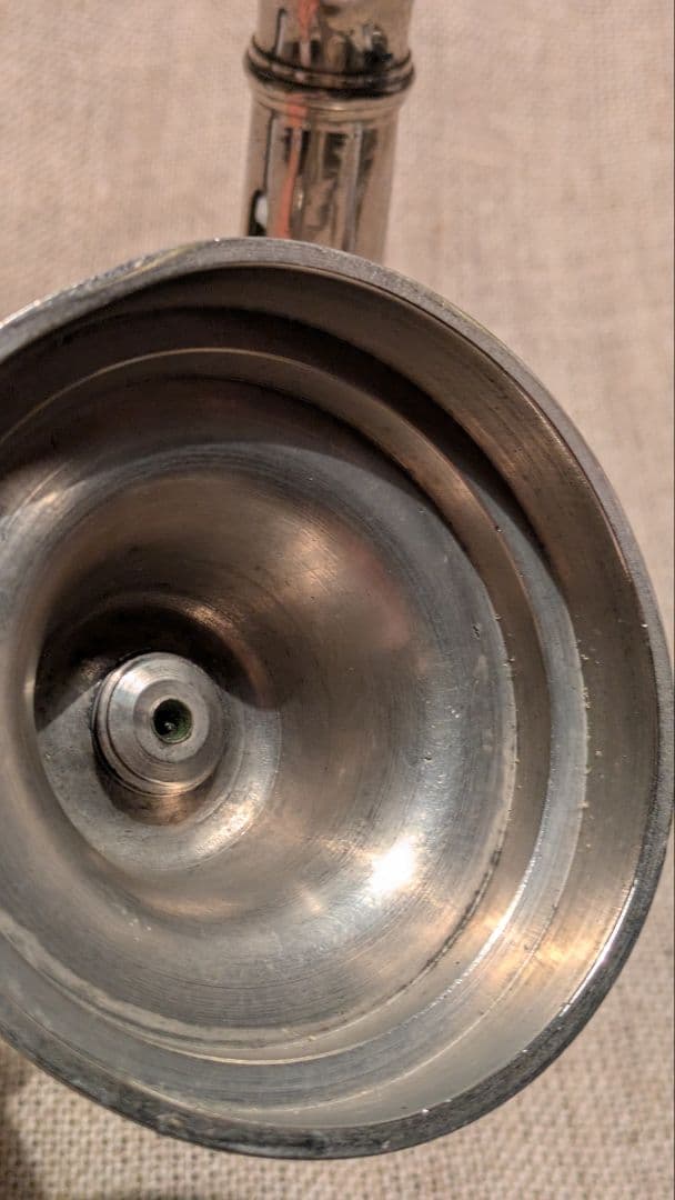 【完動良品】フランスアンティーク 高さ調節可能な蝋燭台 レア銀色2個 25-D