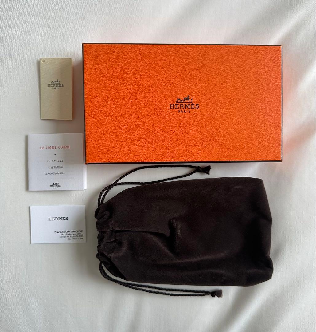 【箱・保存袋付】未使用 エルメス バッファローホーン かんざし