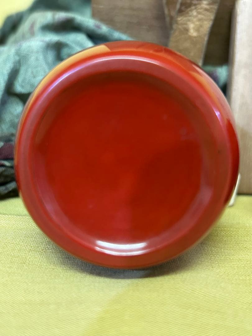 期間限定値下げ　骨董 茶道具 棗 （なつめ ）朱中次