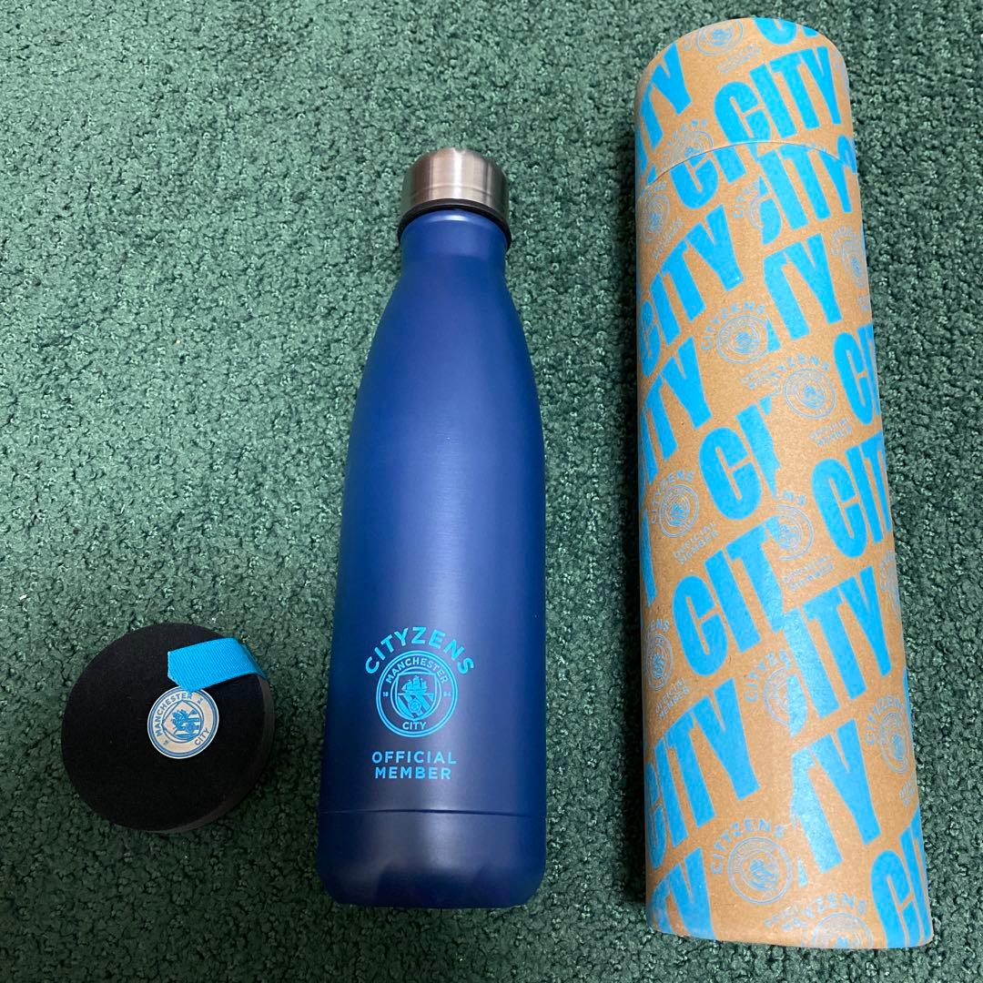 manchestercity ファンクラブ特典　水筒、ピンバッジ