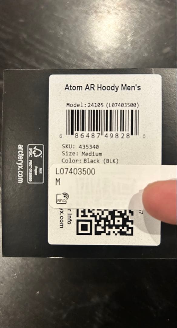 ARC'TERYX アトムARフーディ　M