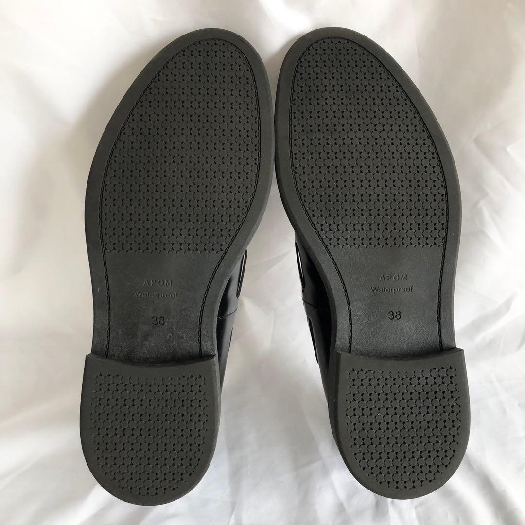 ひつじゆりかご　 美品 APOM アポム ウォータープルーフリボンローファ