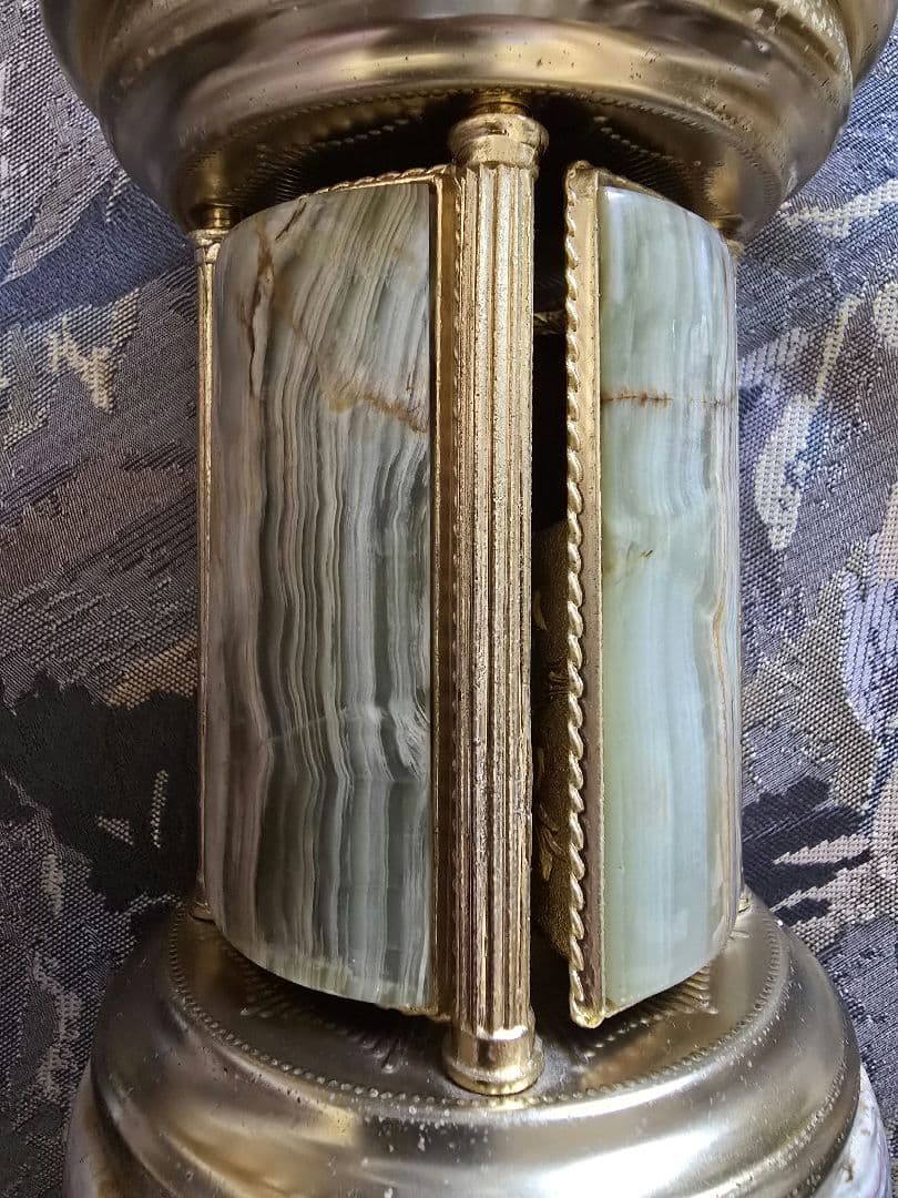 金箔・大理石　REUGE製オルゴール　バレエダンスフィギュア付き大理石装飾品