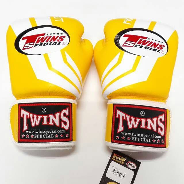 新品 正規 TWINS 本格ボクシンググローブ 本革製 サイズ選択 Fs黄白