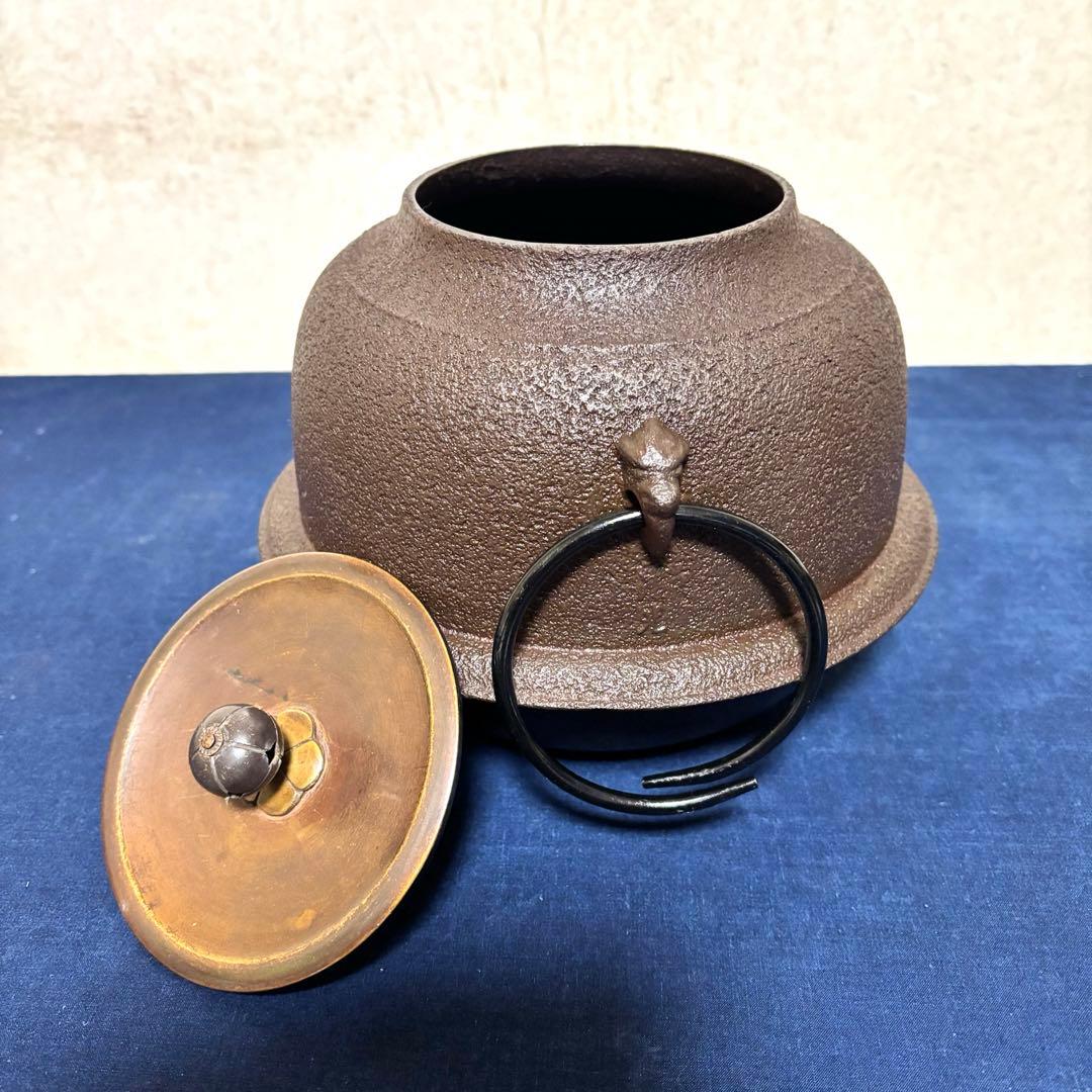 風炉/茶釜/電熱器/唐銅朝鮮風炉釜/野々田製電熱器/敷板/茶道具/お点前道具