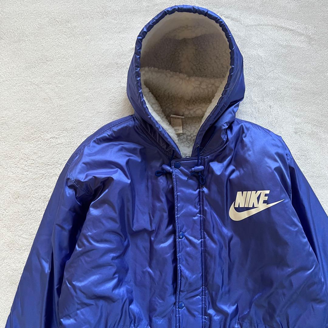 NIKE ナイキ L ベンチコート 青ブルー 裏ボア y2k old 90s