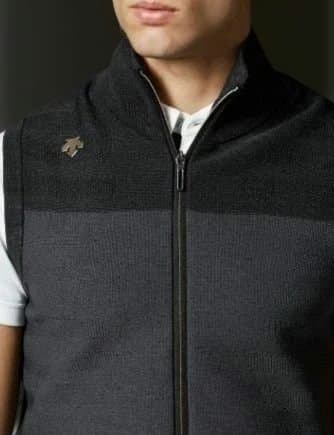 【入手困難】デサントゴルフ メランジ フルジップ ニットベスト M