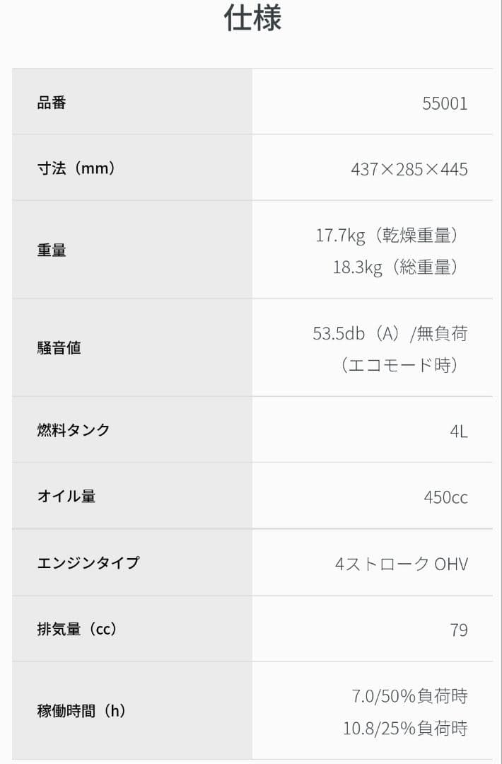 Noriデイトナ　インバーター発電機　DAYGENE1700