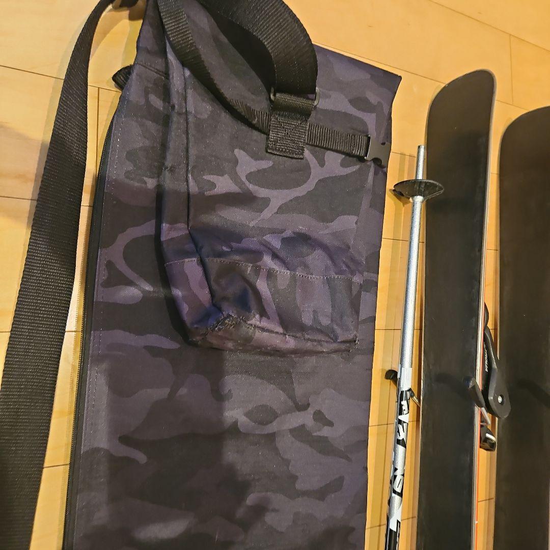 BXB スキー板108、ストック85、スキーケース(迷彩柄)　セット販売