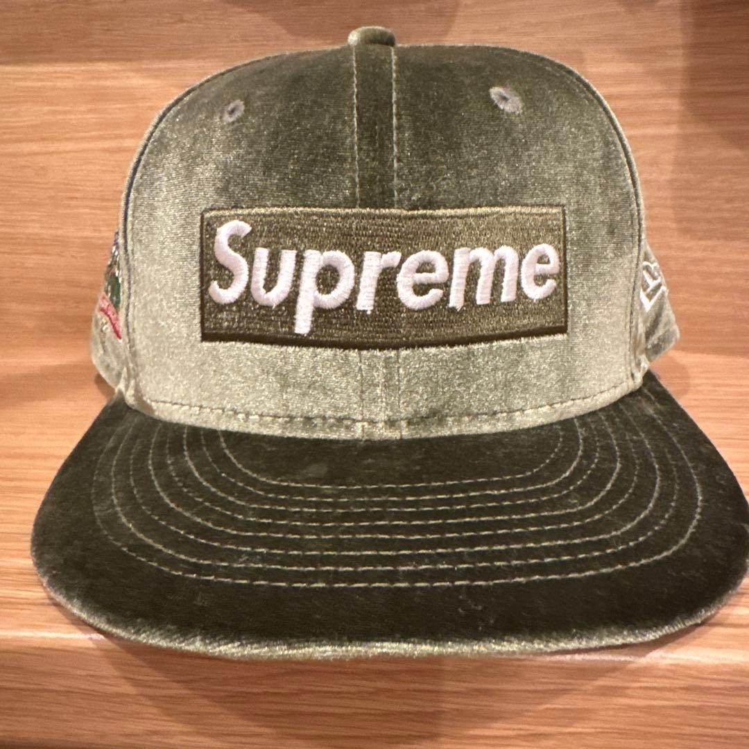 シュプリーム ニューエラ ボックスロゴ ベロア素材 7 1/2 美品