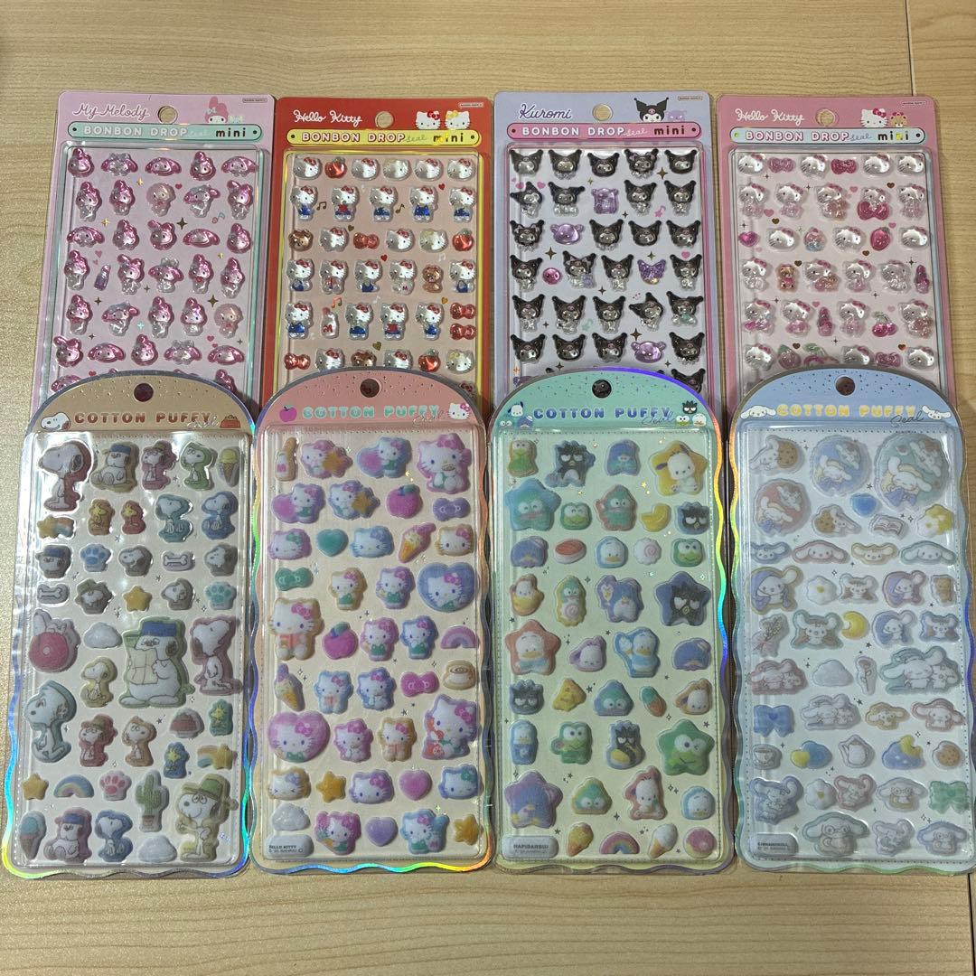 【正規品】 ボンボンドロップシール　コットンパフィーシール　サンリオ　スヌーピー