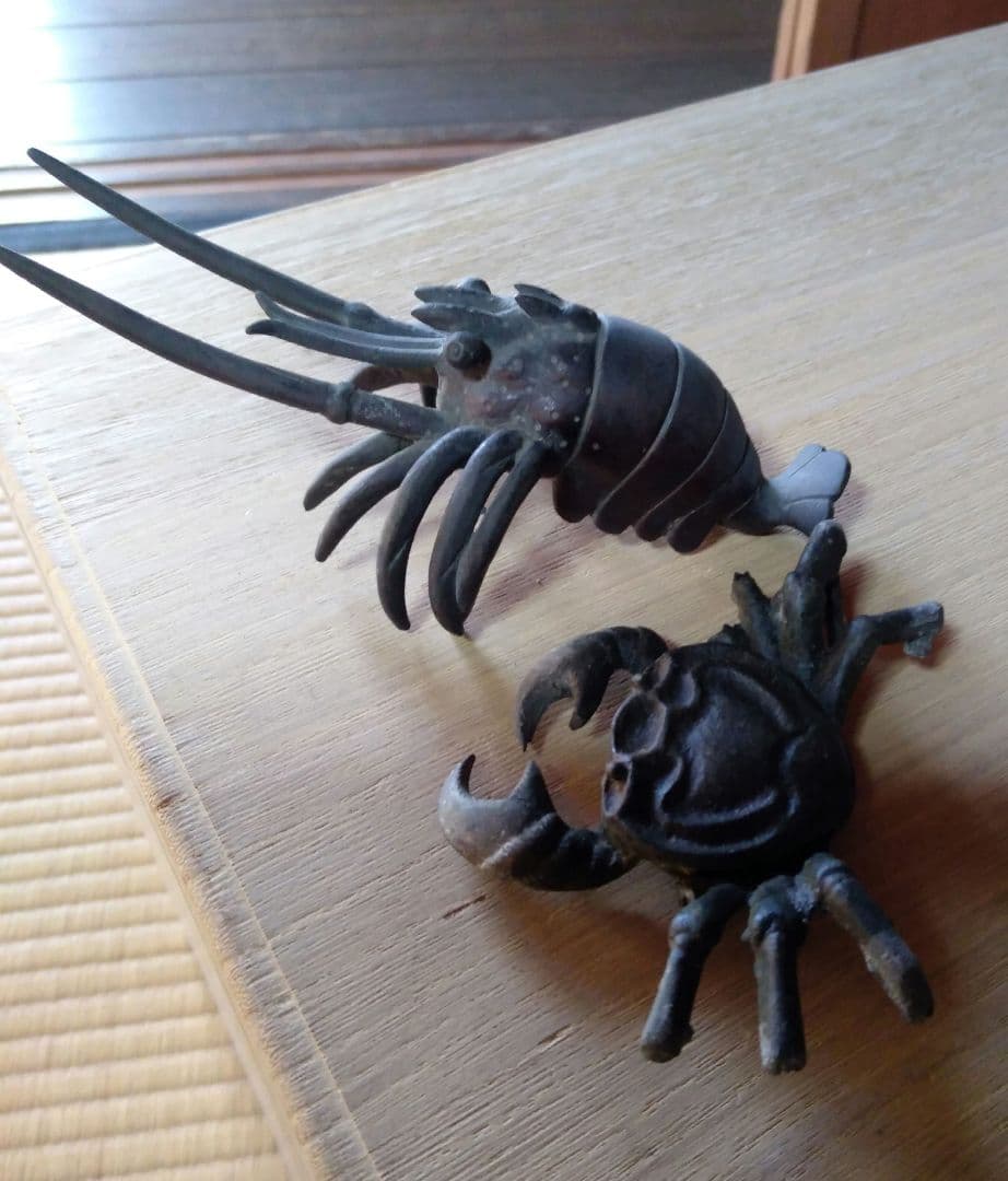 自在置物　伊勢海老 　おまけに蟹