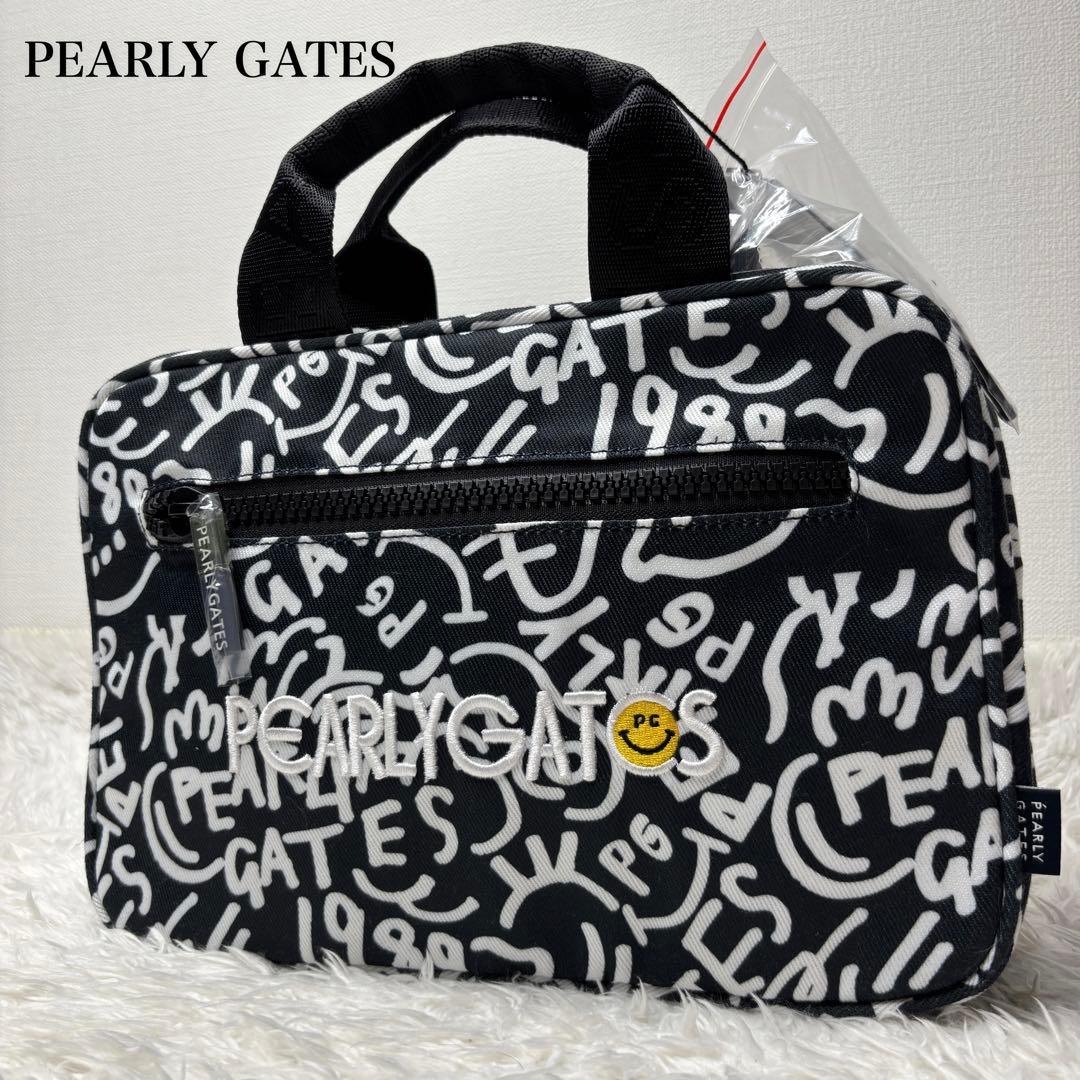 【未使用タグ付き】パーリーゲイツ 25FW トラベルポーチ ミニバッグ ネイビー