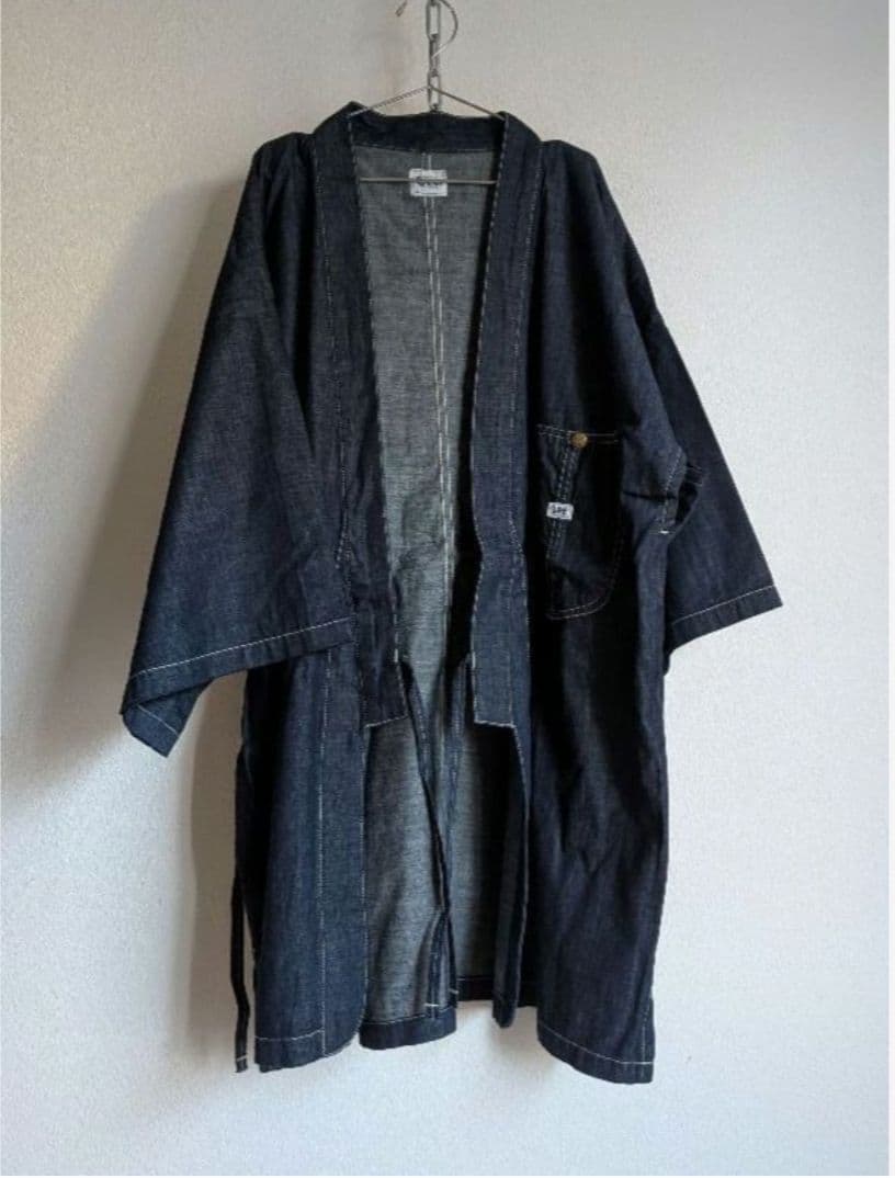 Lee　デニム　作務衣　羽織　着物　和服　シャツ　カバーオール　真紺　美品　希少