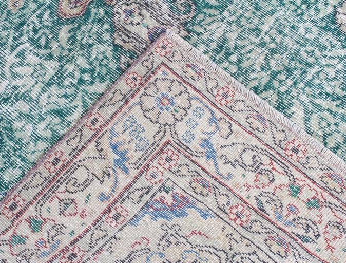 トルコ ヴィンテージラグ A22 超大判 レア グリーン グレージュ ブルー