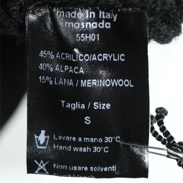 k*p様 masnada マスナダ ニット ベスト 黒 ブラック 毛混 イタリア