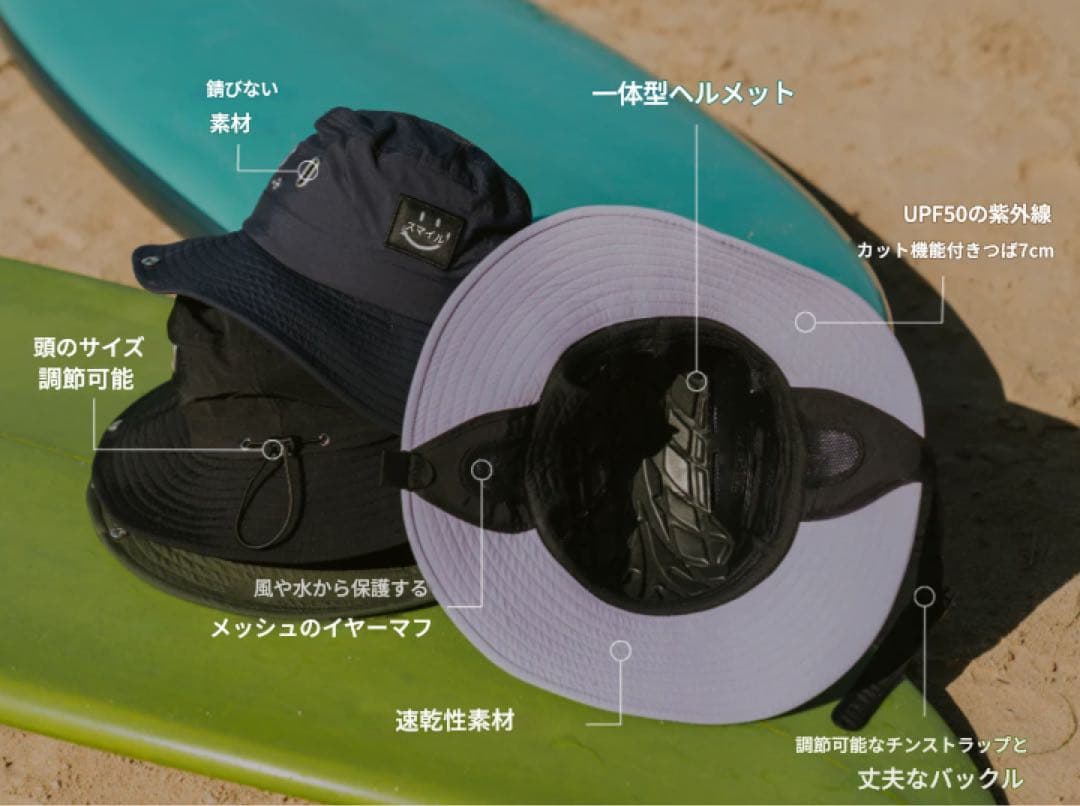 SMILE サーフウェア Reef Ranger – ヘルメット付きサーフハット
