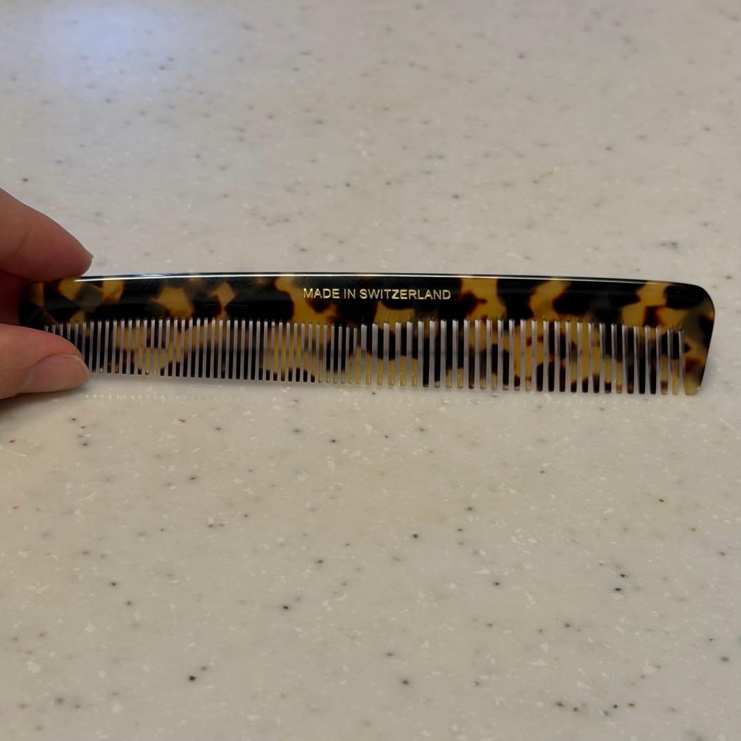 【新品・未使用】ケース付きヘアコーム/ナチュラルカーフスキン タン