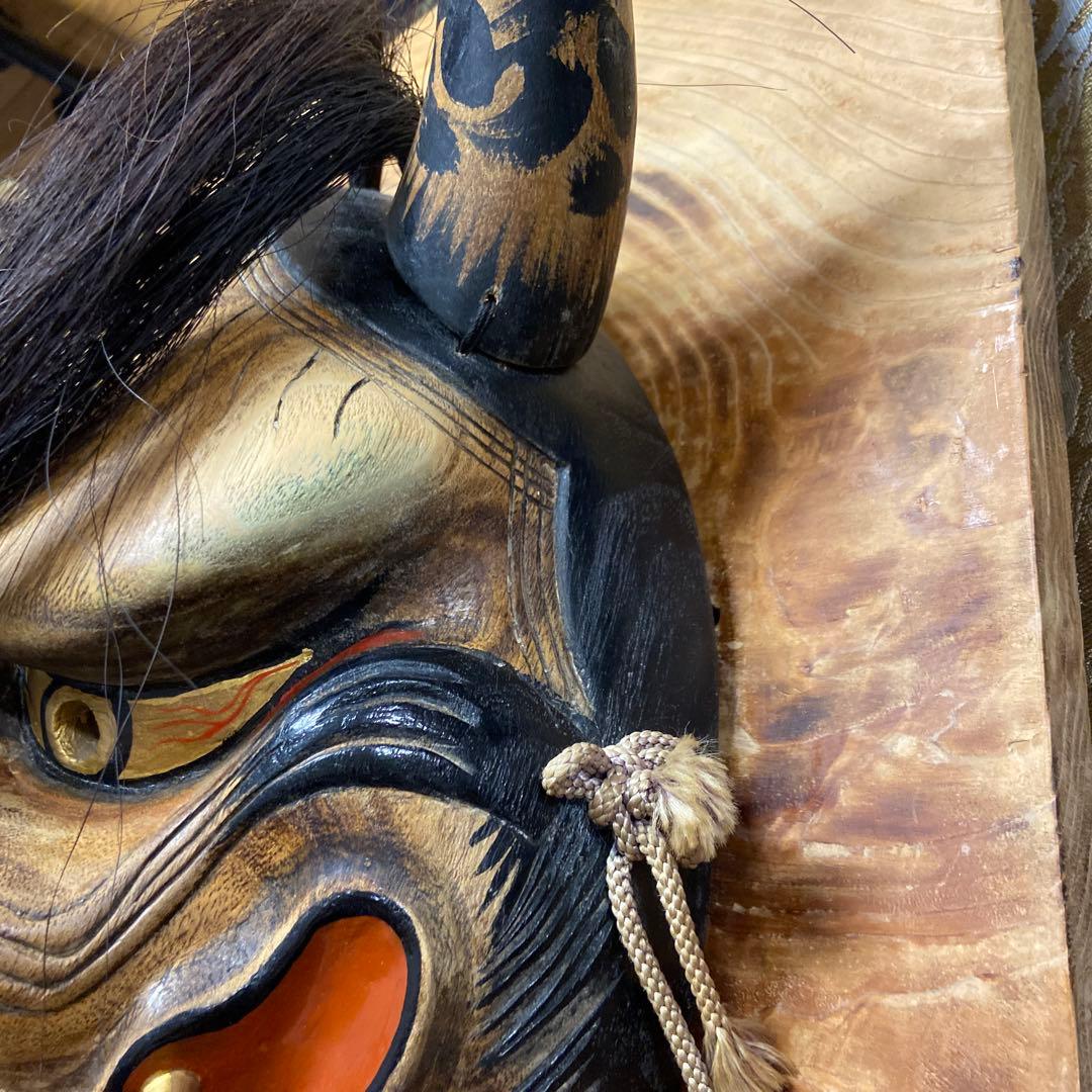 【迫力の神楽面 】般若面 木彫 敏秋作✨【ガハハ本舗お宝倉庫市】