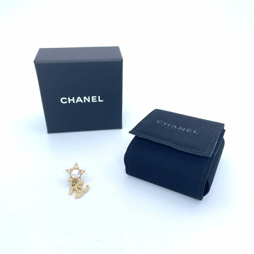 片耳のみ シャネル フェイクパール ラインストーン ピアス ココマーク GP
