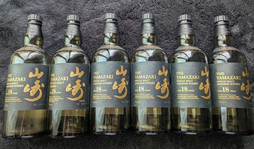 山崎 18年 シングルモルトウイスキー 空瓶6本