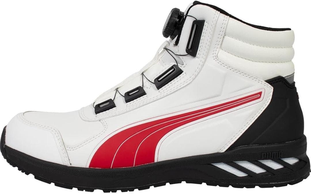 【新品】プーマセーフティー 安全靴 ライダー2.0ホワイト＆レッドディスクミッド