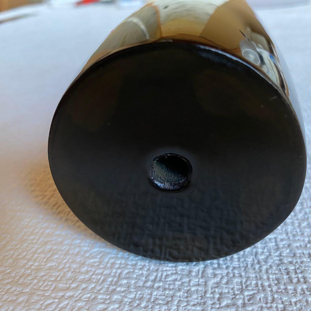 希少✨日展作家 乃生須将己作 花生　花器　花瓶　木製漆器　伝統工芸　漆芸　蒟醤塗