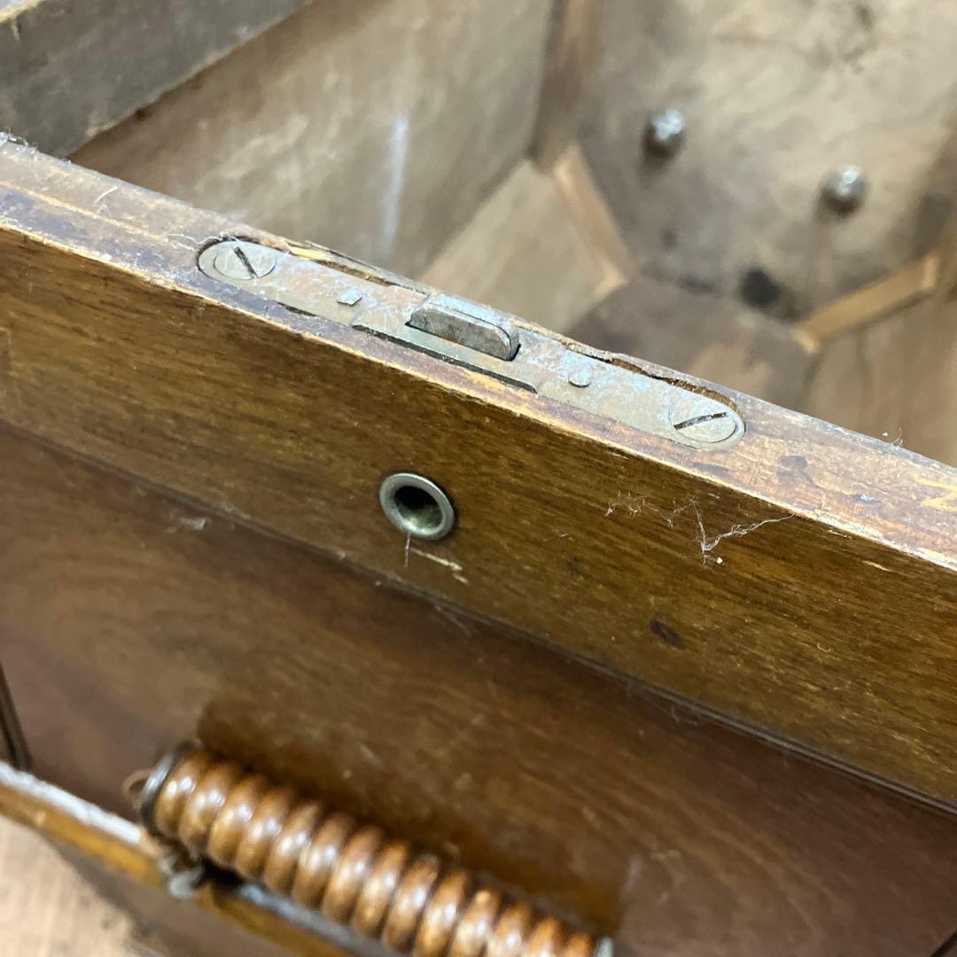 A-壁 昭和レトロ 木製ミシンケース ミシンカバー 収納ボックス 道具箱 木箱蓋