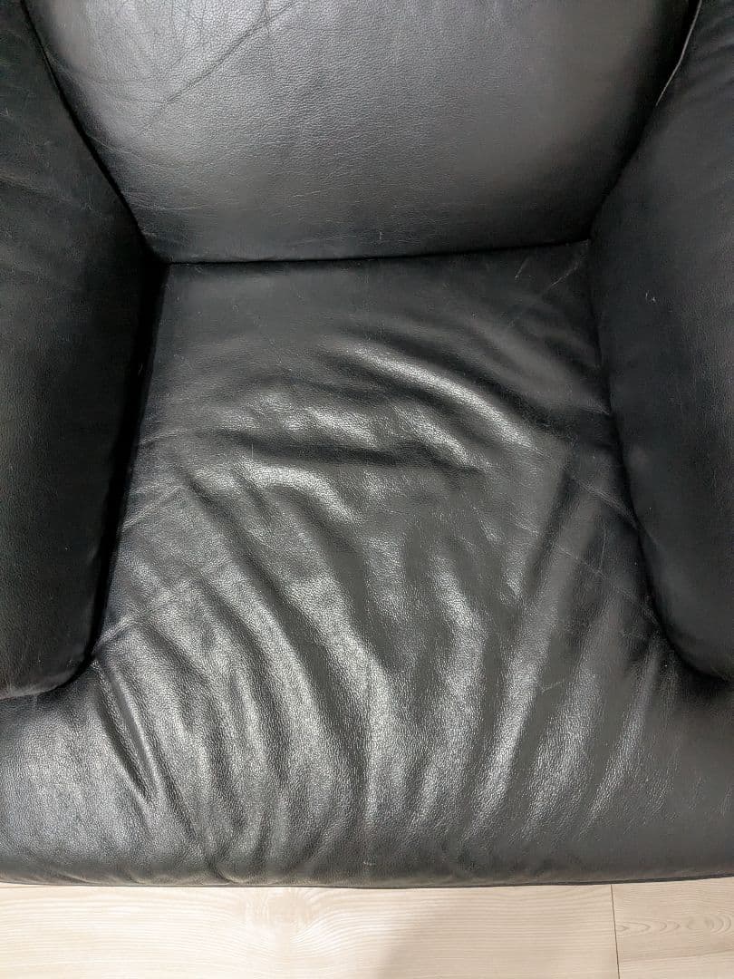 黒本革 1人掛けソファ　ロッキンチェア