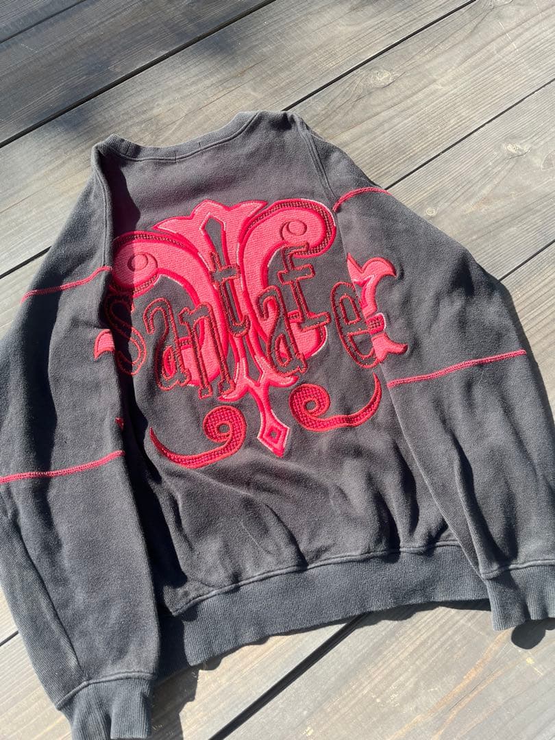 90s santa fe 刺繍 スウェット ビッグロゴ ブラック サンタフェ