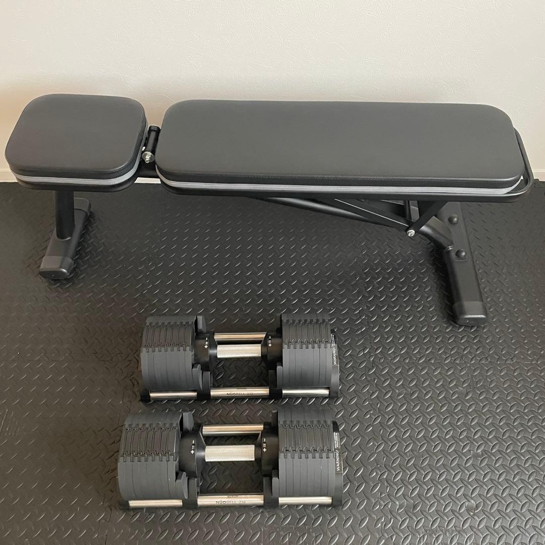 フレックスベル32kg 可変ダンベル トレーニングベンチ フロアマット3点セット