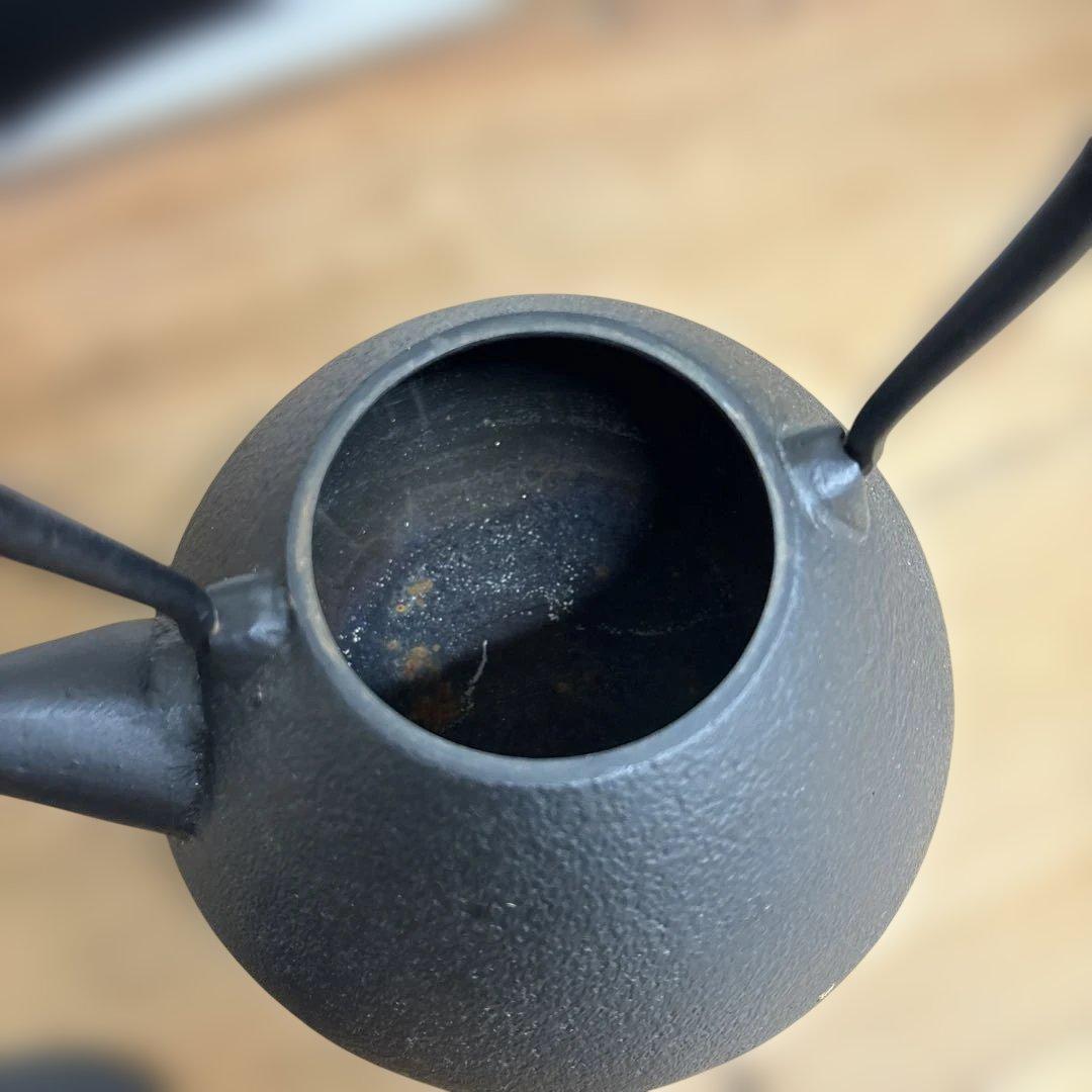 小笠原陸兆　鉄瓶　南部鉄器　やかん　末広　1L 美品