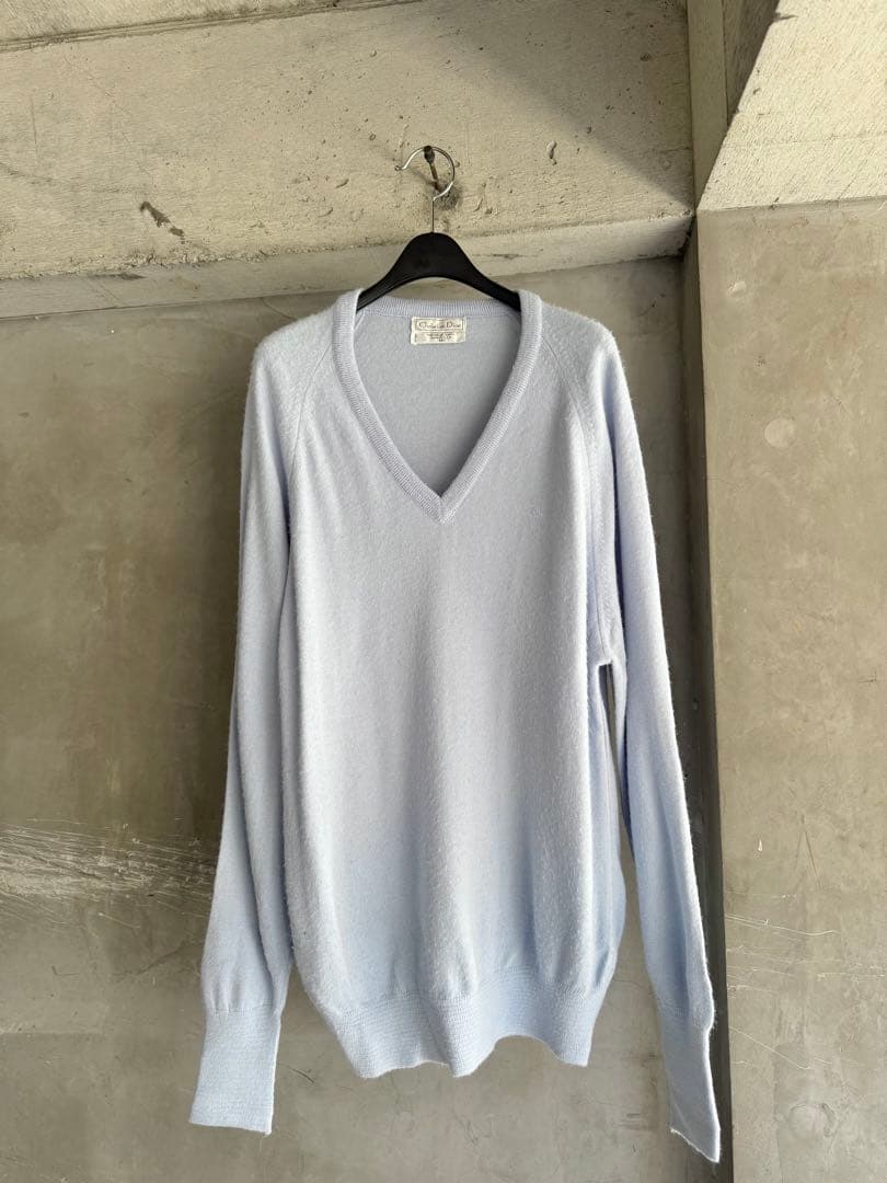 トップス 90's Christian Dior Oversized Blue Knit
