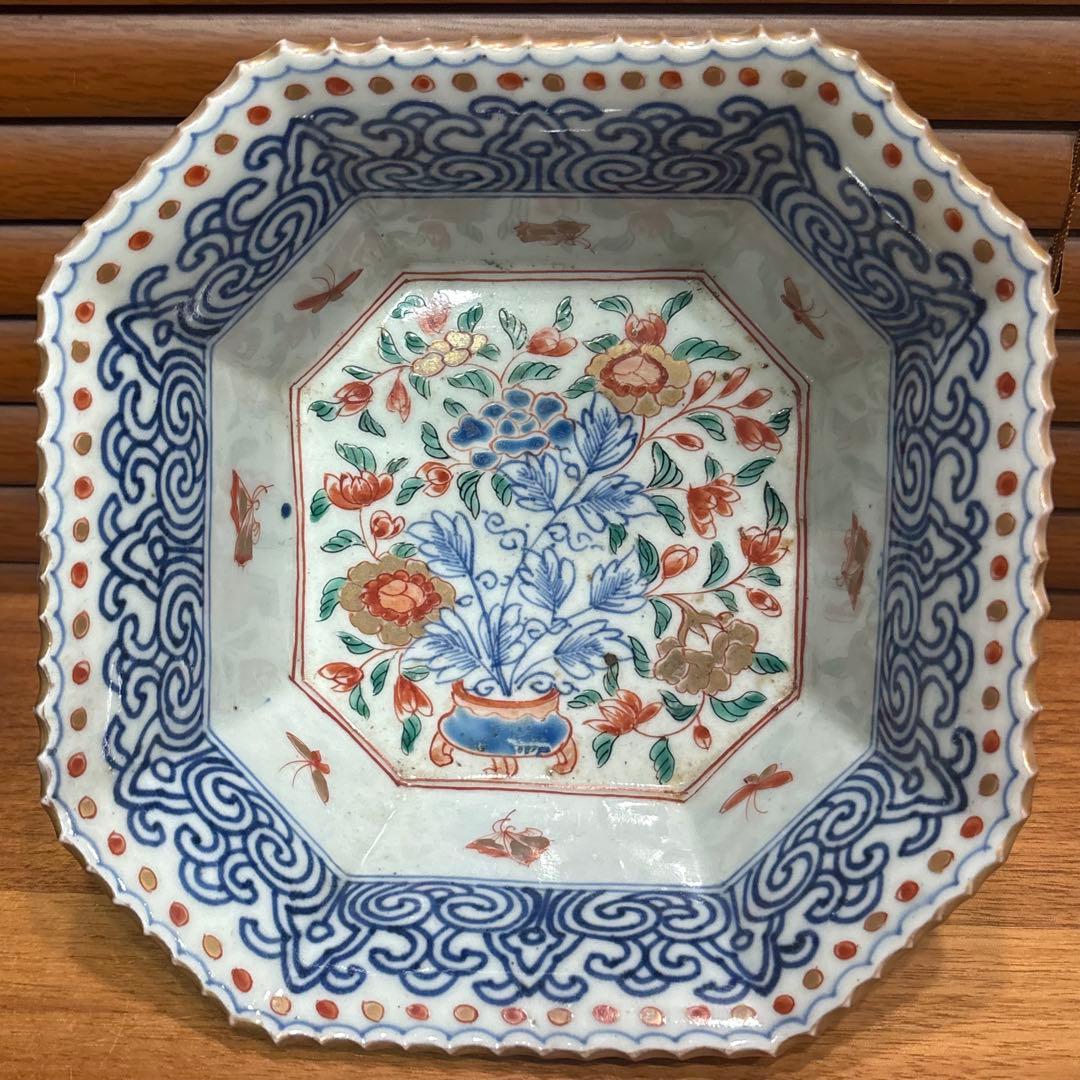 江戸時代□古伊万里　三つ重ね　どんぶり 正月