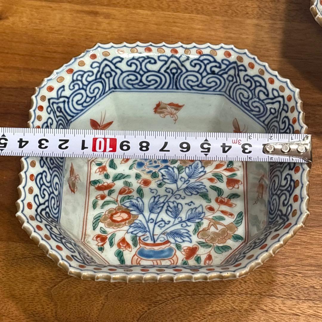 江戸時代□古伊万里　三つ重ね　どんぶり 正月