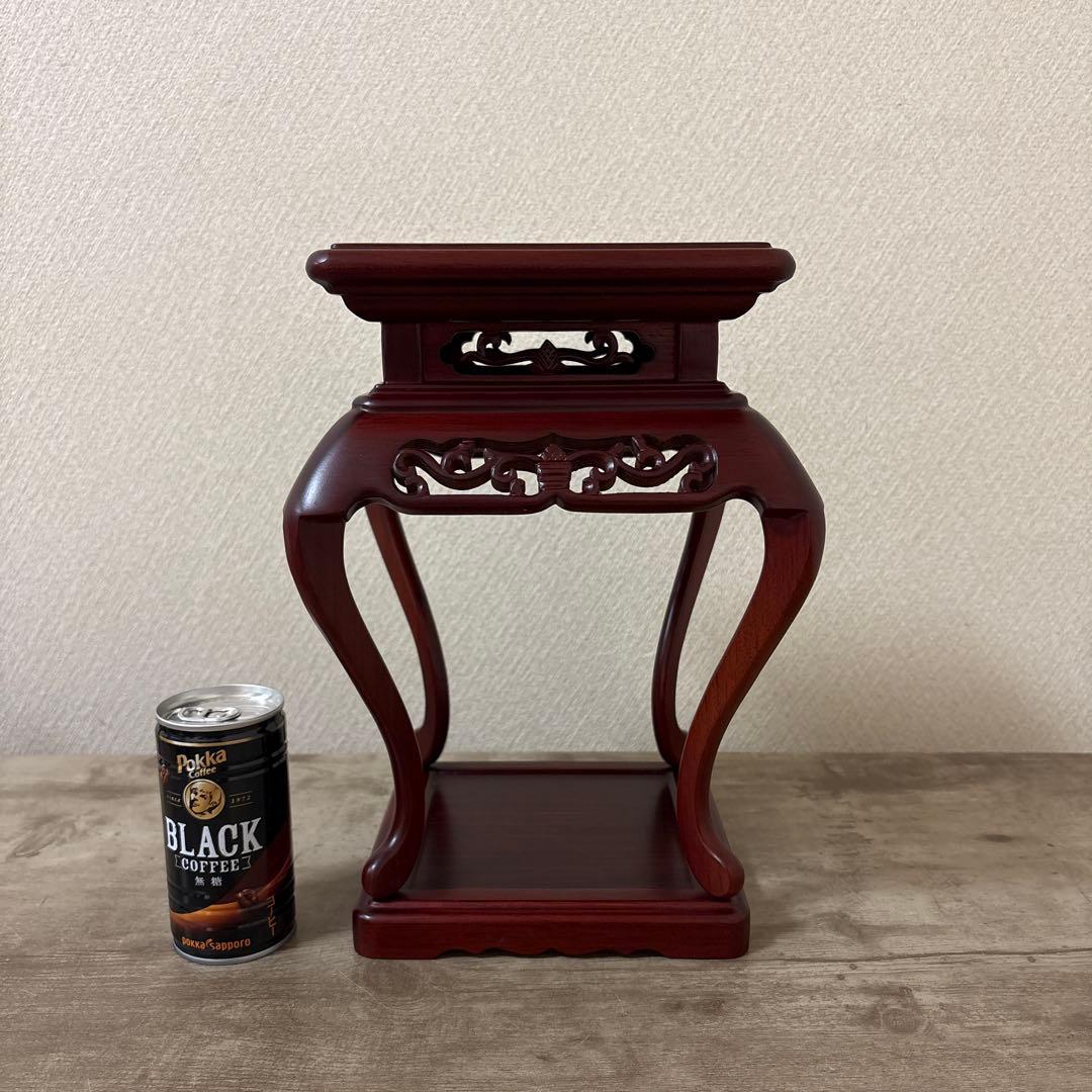 高級唐木花台　透かし彫り　紫檀　盆栽花台　懸崖花台　　加藤工芸ランプ　計2点