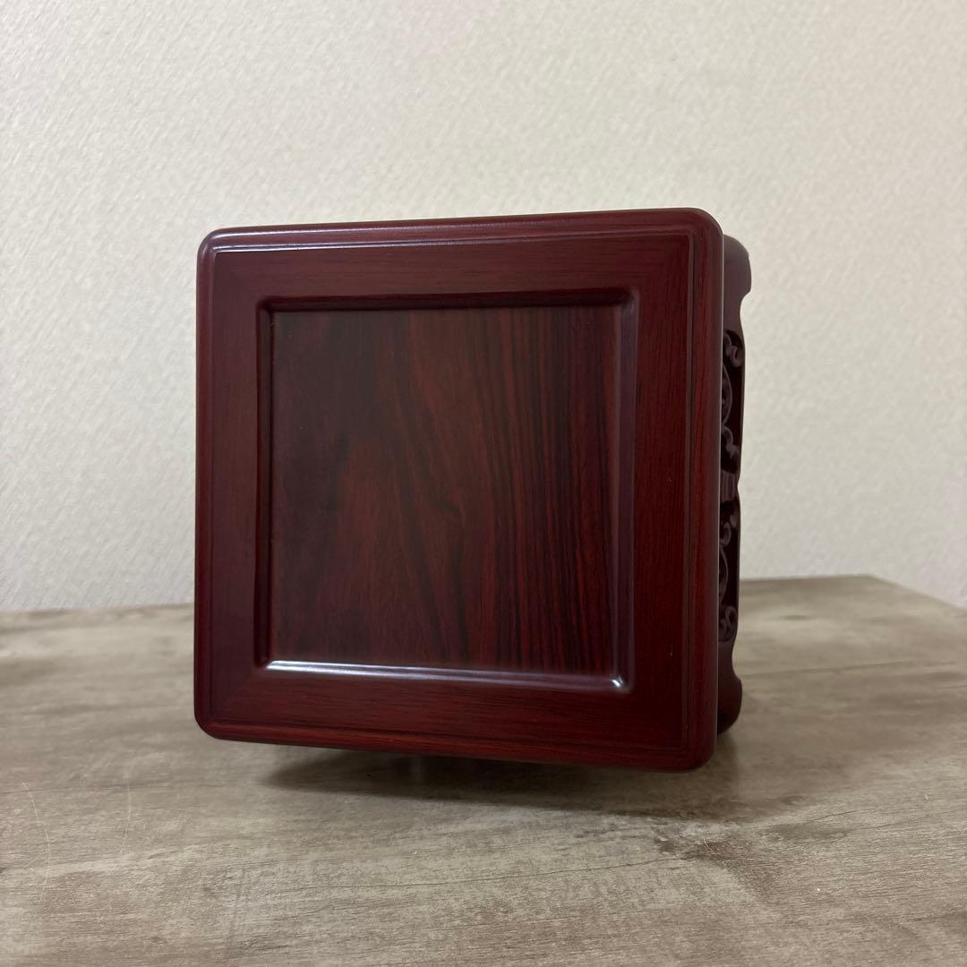 高級唐木花台　透かし彫り　紫檀　盆栽花台　懸崖花台　　加藤工芸ランプ　計2点