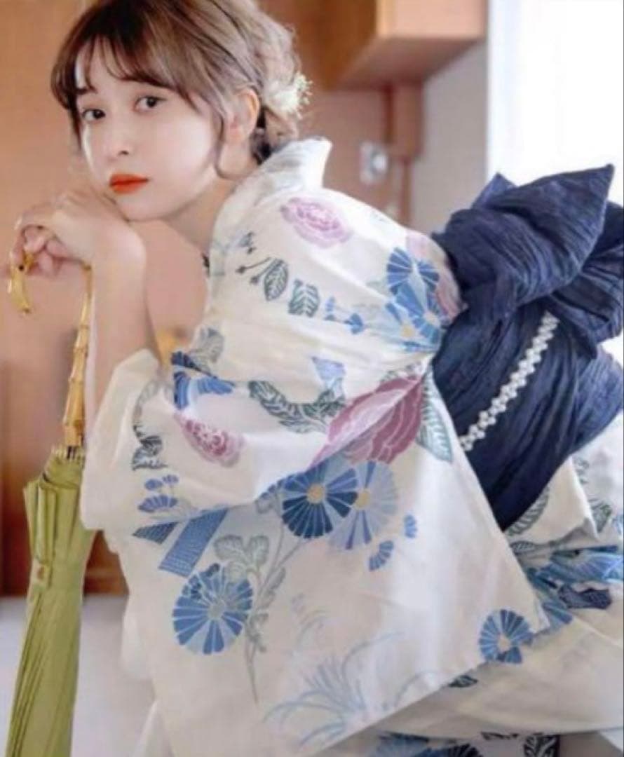 DITA 浴衣＆しわへこ帯セット　古典花柄