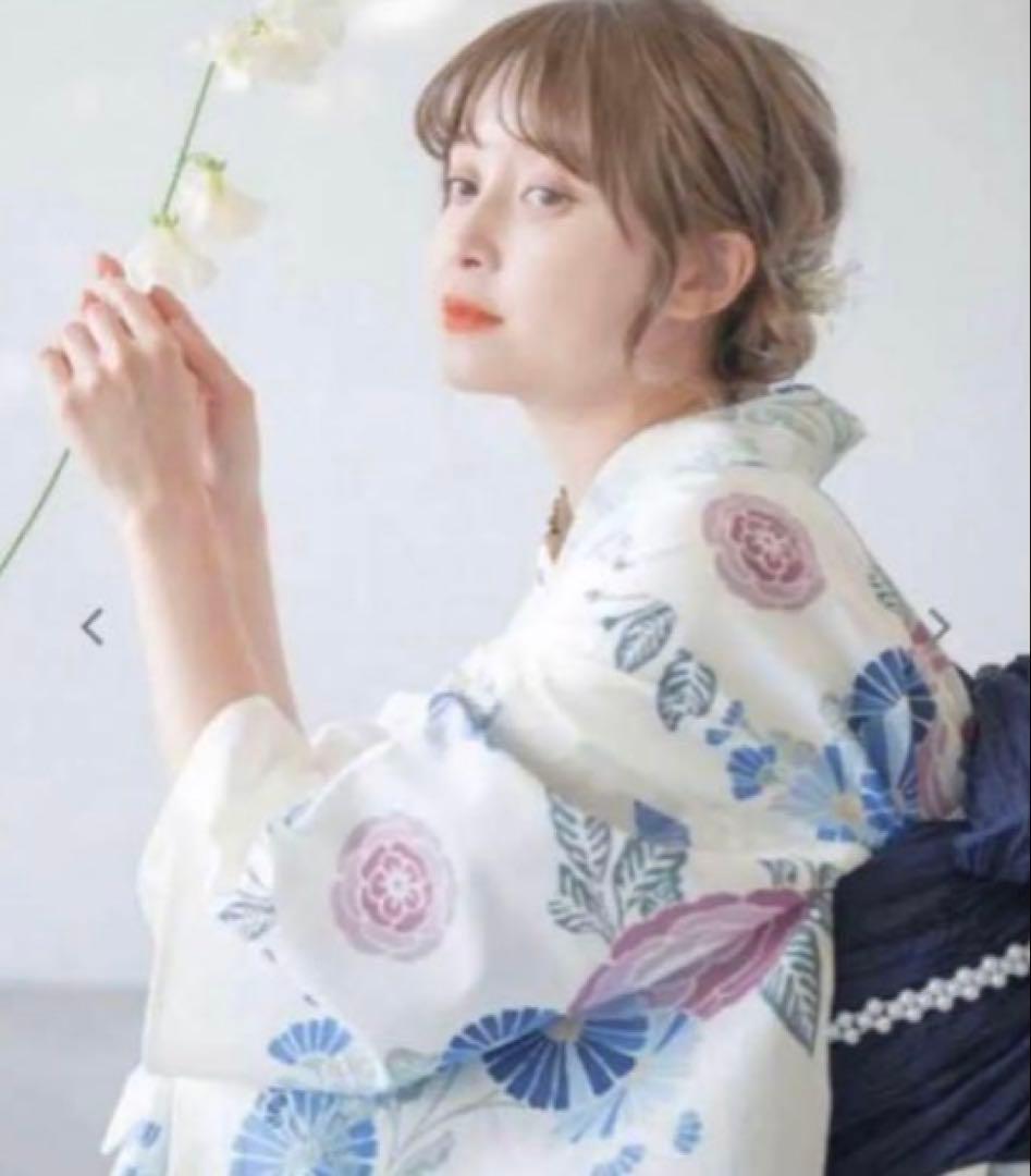 DITA 浴衣＆しわへこ帯セット　古典花柄