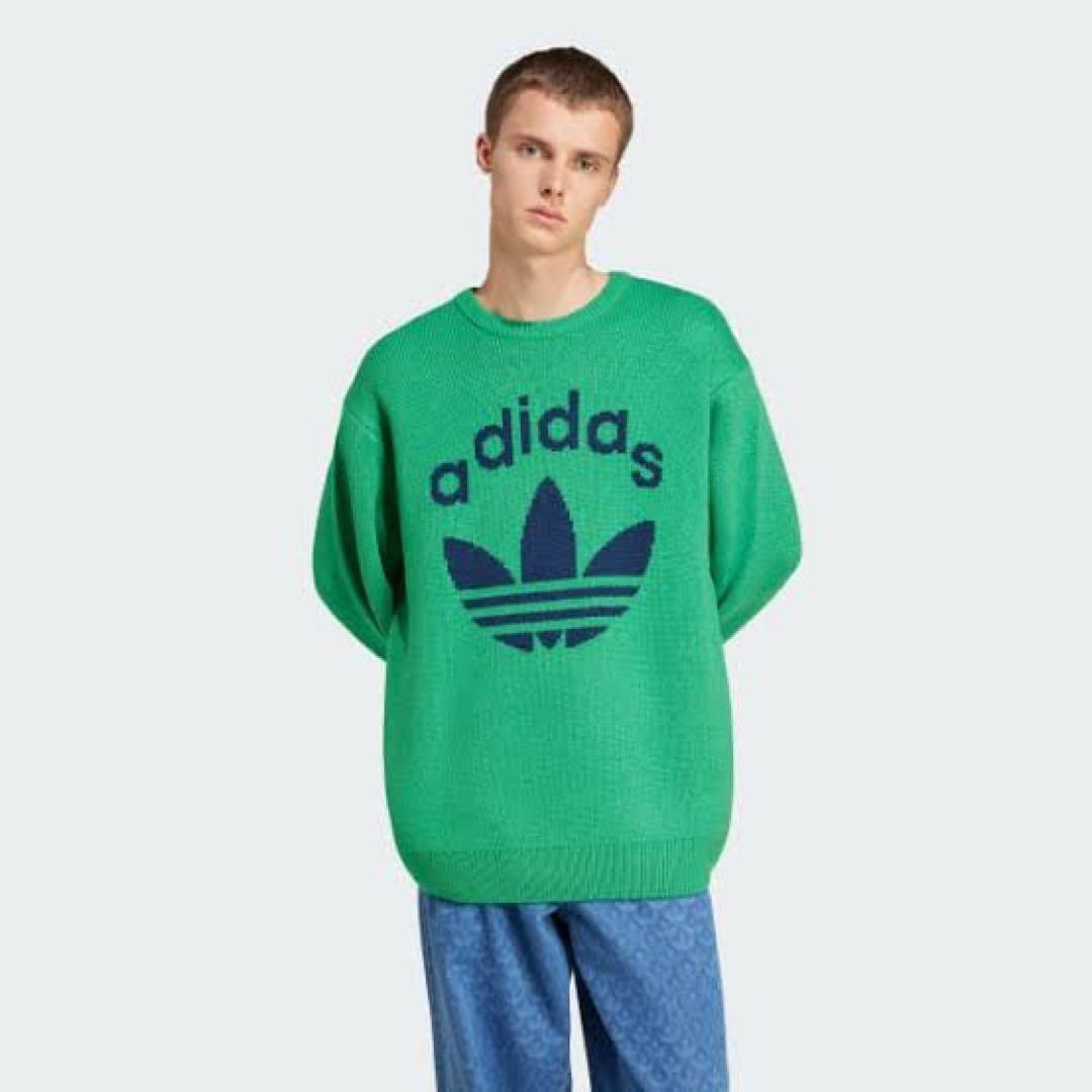 adidas アディダス オリジナルス 70S クルーネックセーター グリーン