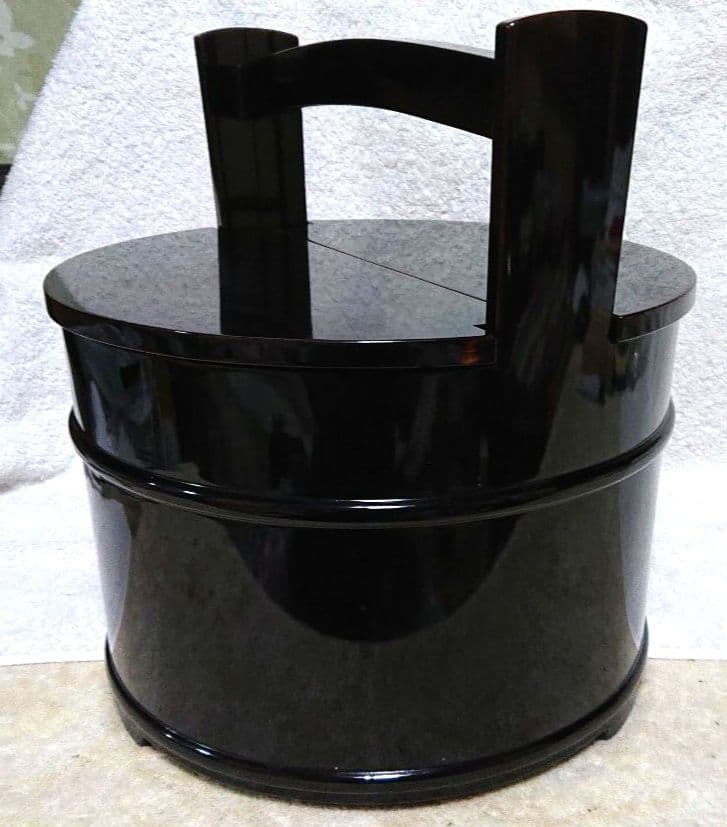 茶道具真塗手桶、水指 A383