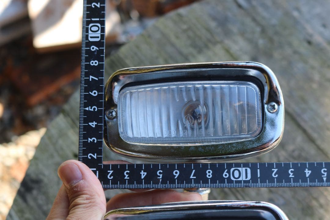 ひ*ん様 スクエア　ダブル　ヘッドライト　専用ステー付き　チョッパー　ハーレー