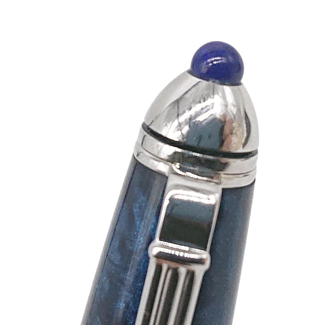 【未使用】MIKIMOTO ボールペン ブルーマーブル マーブルカラー　回転式