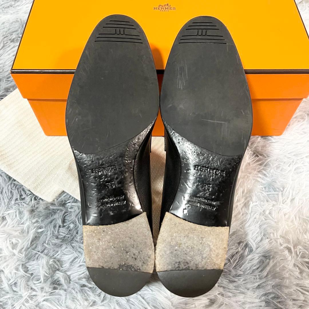 HERMES エルメス モカシン ローファー パリ ブラック 35 美品