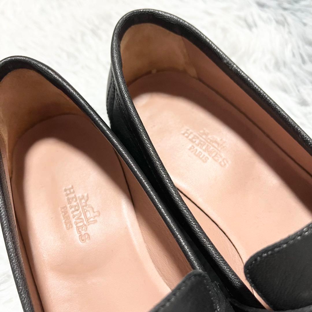 HERMES エルメス モカシン ローファー パリ ブラック 35 美品