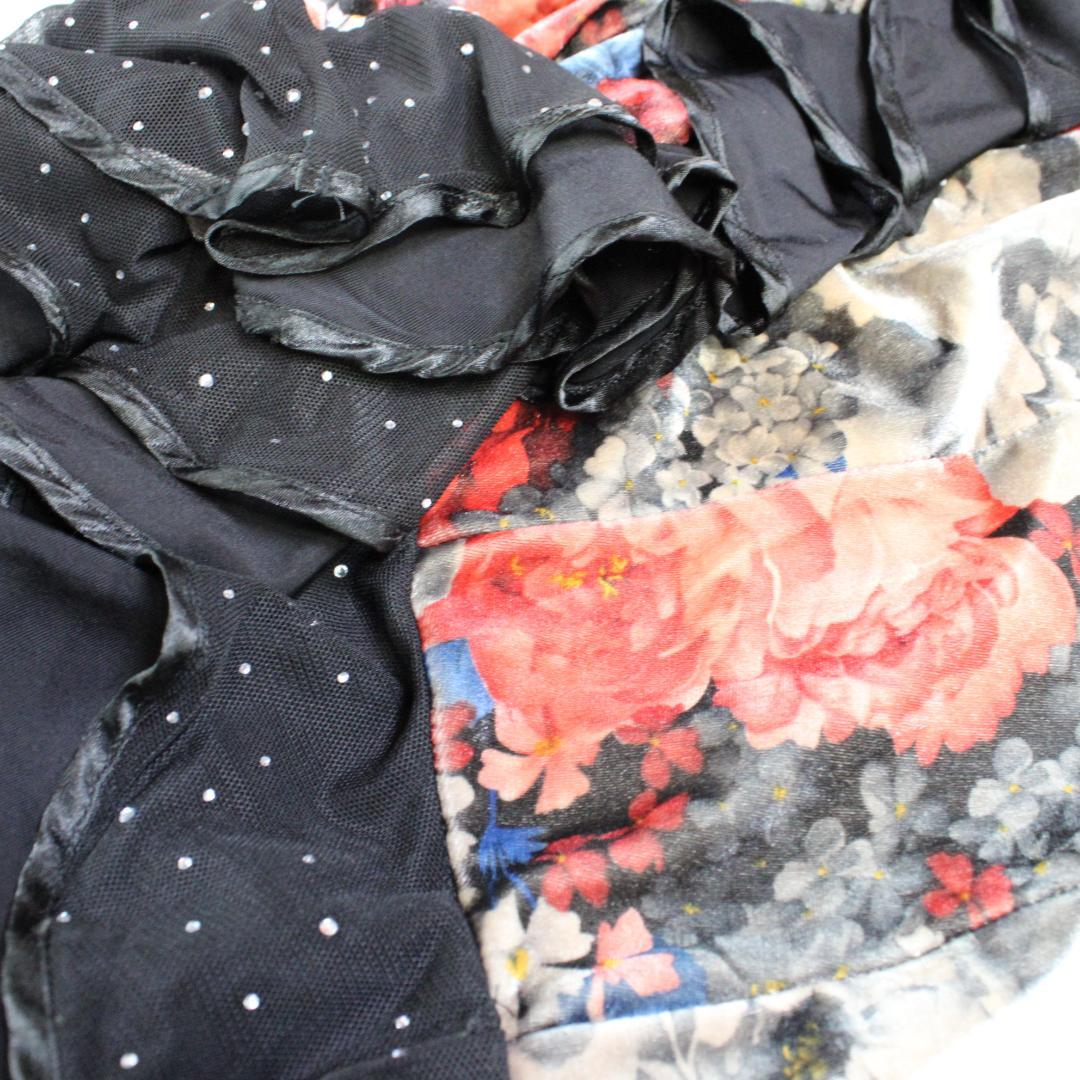 【美品 社交ダンス衣装】Mサイズ Lサイズ 上下セット トップス スカート 黒